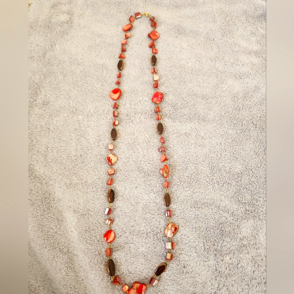Long Stone Beaded Necklace